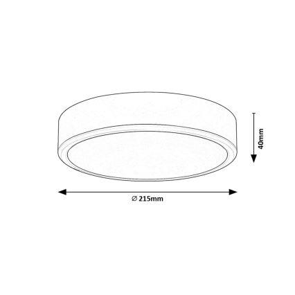 Rabalux - LED Плафониера LED/22W/230V 3000/4000/6000K Ø 21 см черен