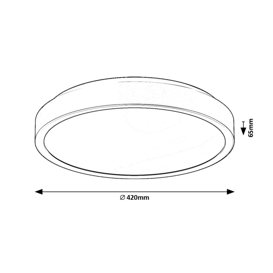 Rabalux - LED Плафон за баня LED/48W/230V IP44 4000K Ø 42 см черен