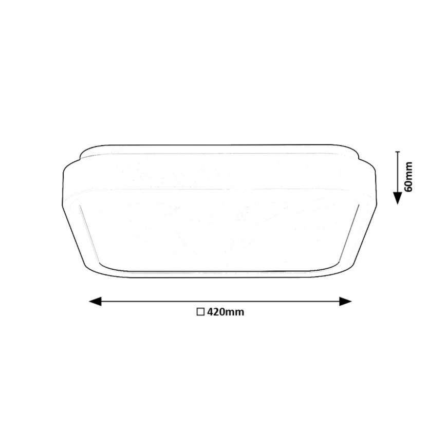 Rabalux - LED Плафон за баня LED/48W/230V IP44 4000K 42x42 см черен