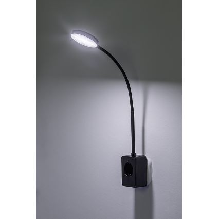 Rabalux - Димируема стенна LED лампа LED/4W/230V с USB порт за включване в електрически контакт, черна