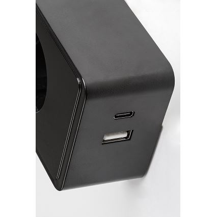 Rabalux - Димируема стенна LED лампа LED/4W/230V с USB порт за включване в електрически контакт, черна