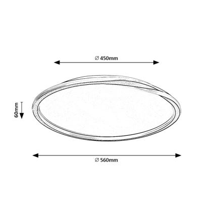 Rabalux  - LED Плафониера LED/40W/230V Ø 56 см черен