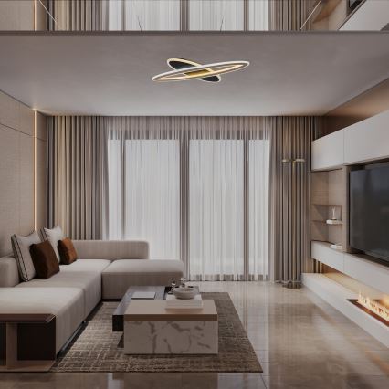 Rabalux - LED Димируем плафон LED/70W/230V 3000/4000/6000K черен + дистанционно управление
