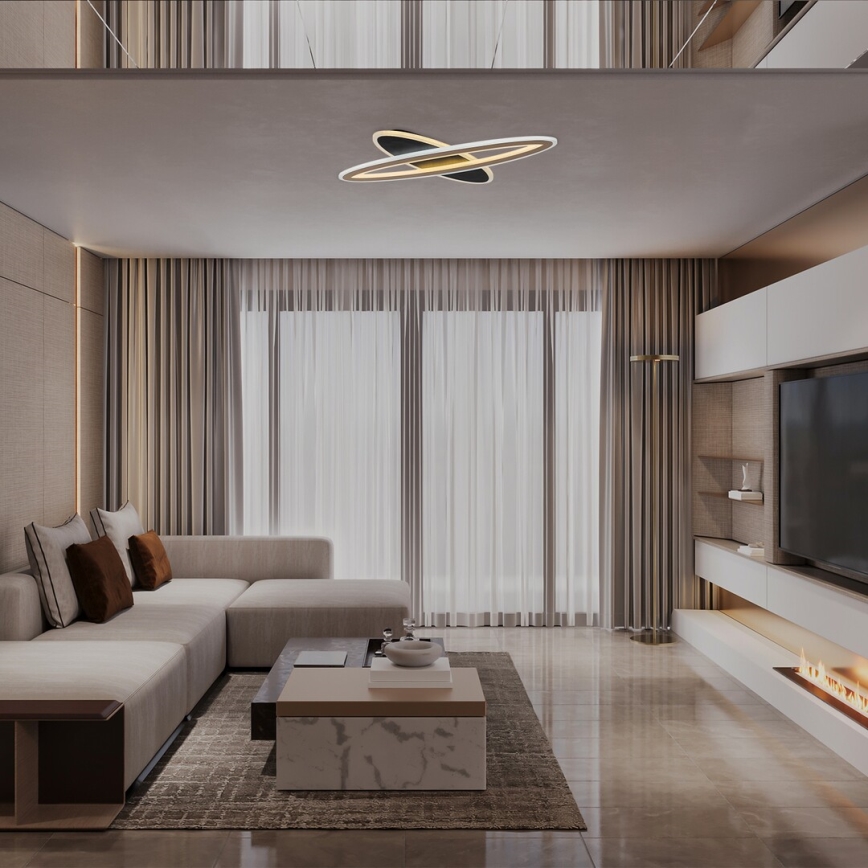 Rabalux - LED Димируем плафон LED/70W/230V 3000/4000/6000K черен + дистанционно управление