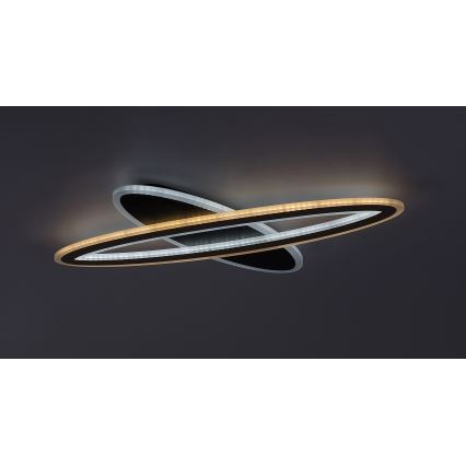 Rabalux - LED Димируем плафон LED/70W/230V 3000/4000/6000K черен + дистанционно управление