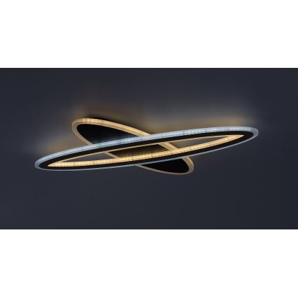 Rabalux - LED Димируем плафон LED/70W/230V 3000/4000/6000K черен + дистанционно управление