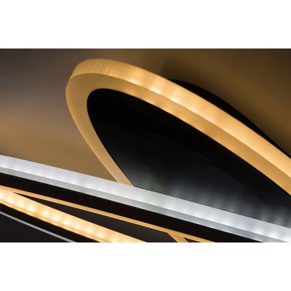 Rabalux - LED Димируем плафон LED/70W/230V 3000/4000/6000K черен + дистанционно управление