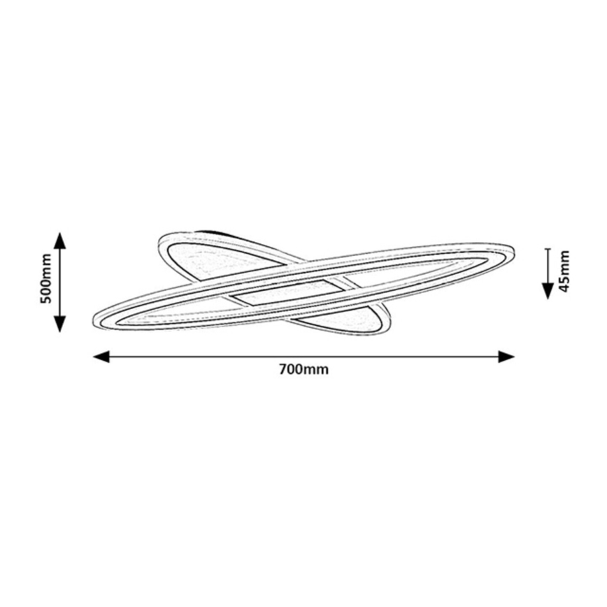 Rabalux - Димируемо LED таванно осветително тяло LED/70W/230V 3000/4000/6000K черно + дистанционно управление pr. 70 cm
