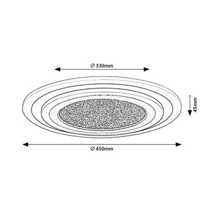 Rabalux - Димируемо таванно осветително тяло LED/56W/230V 3000/4000/6000K черно + дистанционно управление диаметър 45 см