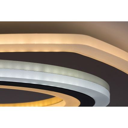 Rabalux - LED таванно осветително тяло с възможност за димиране LED/60W/230V 3000/4000/6000K матов хром/черен + дистанционно управление 48x48 cm