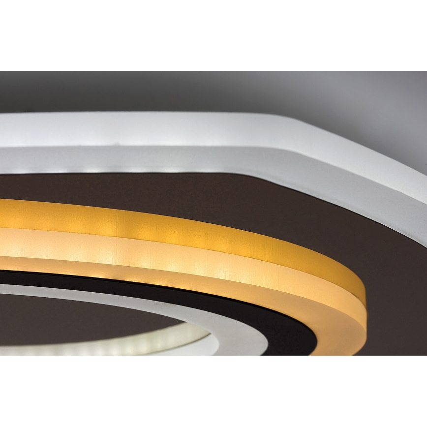 Rabalux - LED таванно осветително тяло с възможност за димиране LED/60W/230V 3000/4000/6000K матов хром/черен + дистанционно управление 48x48 cm