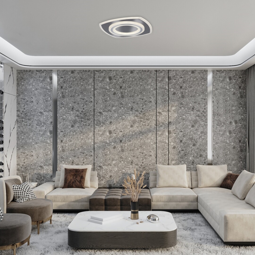 Rabalux - Димируемо LED таванно осветително тяло LED/60W/230V 3000/4000/6000K матов хром + дистанционно управление 48x48 cm