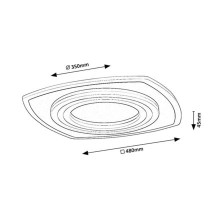 Rabalux - Димируемо LED таванно осветително тяло LED/60W/230V 3000/4000/6000K матов хром + дистанционно управление 48x48 cm
