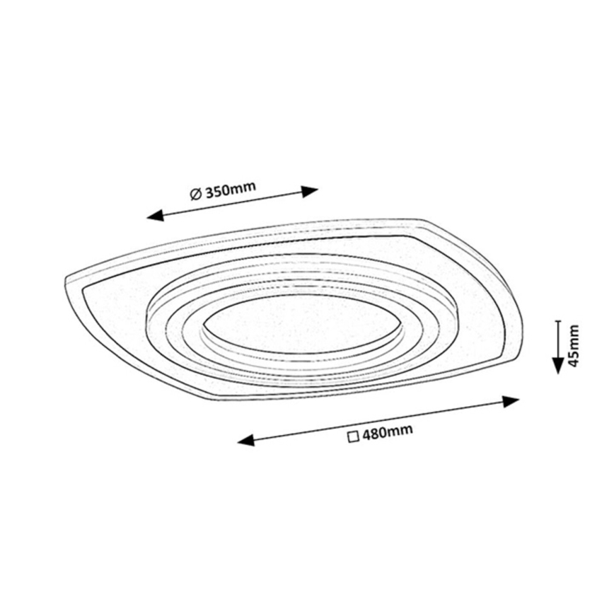 Rabalux - Димируемо LED таванно осветително тяло LED/60W/230V 3000/4000/6000K матов хром + дистанционно управление 48x48 cm