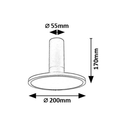 Rabalux - LED плафон LED/20W/230V 3000K черен диам. 20 cm