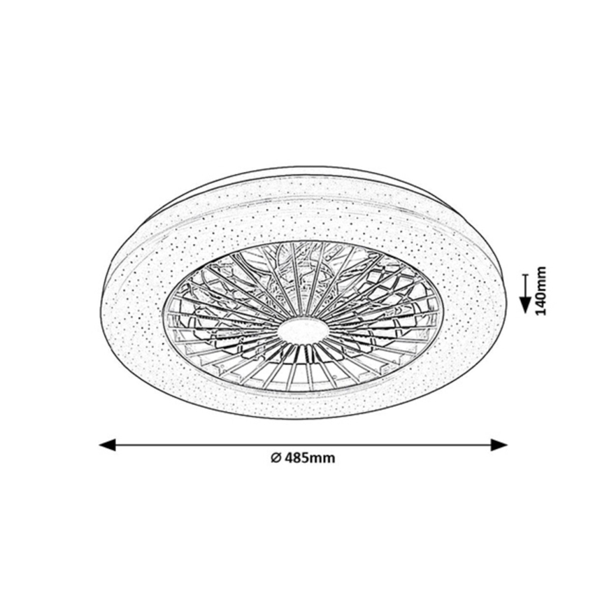 Rabalux - LED Димируем плафон с вентилатор LED/48W/230V 3000-6500K + дистанционно управление