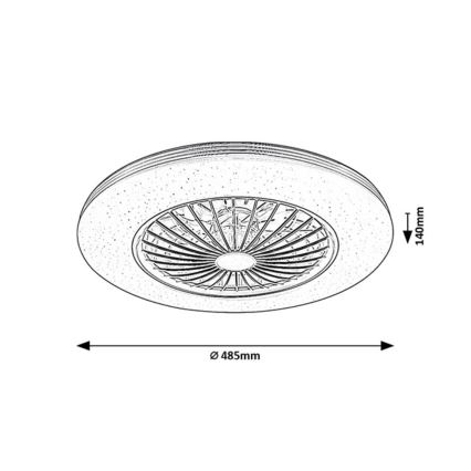 Rabalux - LED Димируем плафон с вентилатор LED/48W/230V 3000-6500K + дистанционно управление