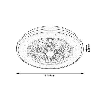 Rabalux - LED Димируем плафон с вентилатор LED/48W/230V 3000-6500K + дистанционно управление