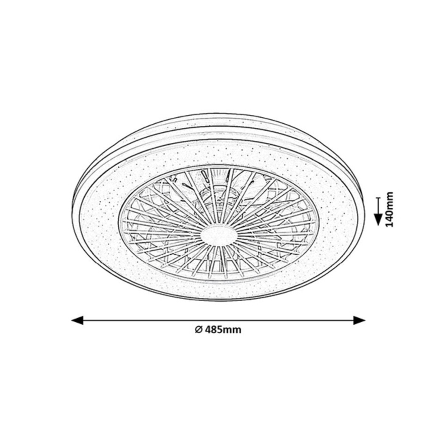 Rabalux - LED Димируем плафон с вентилатор LED/48W/230V 3000-6500K + дистанционно управление