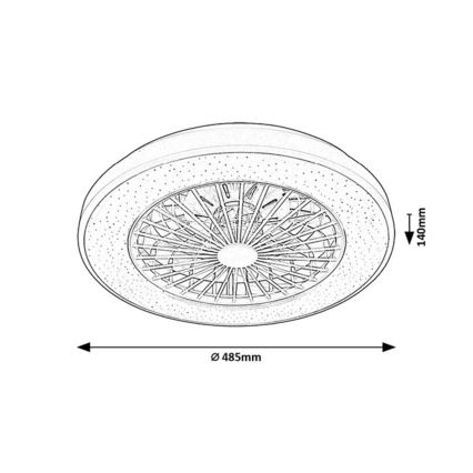 Rabalux - LED Димируем плафон с вентилатор LED/48W/230V 3000-6500K + дистанционно управление