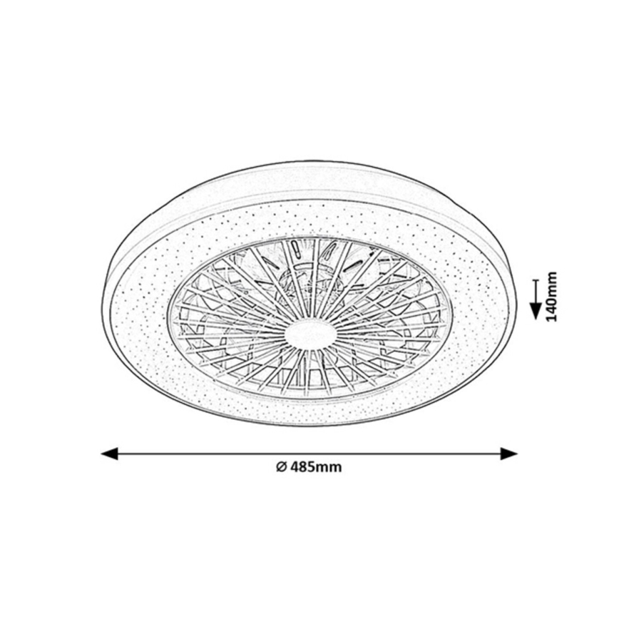 Rabalux - LED Димируем плафон с вентилатор LED/48W/230V 3000-6500K + дистанционно управление