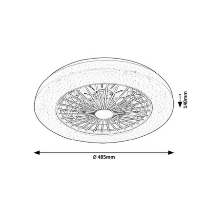 Rabalux - LED RGB Димируем плафон с вентилатор LED/48W/230V 3000-6500K + дистанционно управление