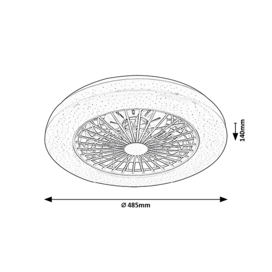 Rabalux - LED RGB Димируем плафон с вентилатор LED/48W/230V 3000-6500K + дистанционно управление