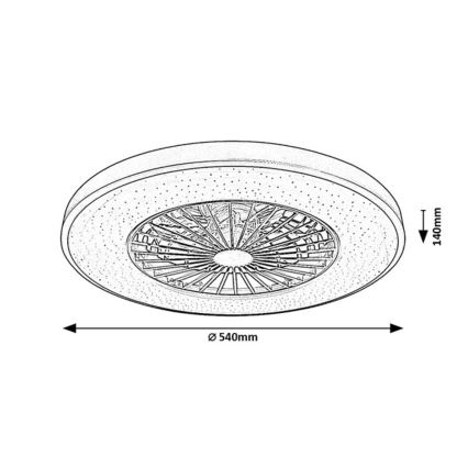 Rabalux - LED Димируем плафон с вентилатор LED/72W/230V 3000-6500K + дистанционно управление