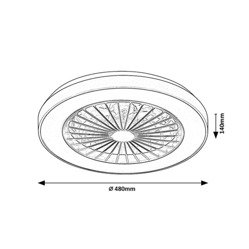 Rabalux - LED Димируем плафон с вентилатор LED/40W/230V 3000/4000/6000K Wi-Fi + дистанционно управление