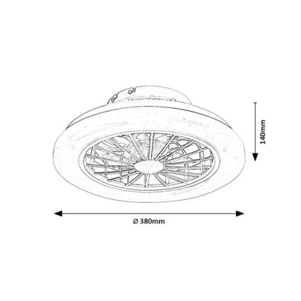 Rabalux - димируемо LED таванно осветително тяло с вентилатор LED/24W/230V 3000-6500K + дистанционно управление