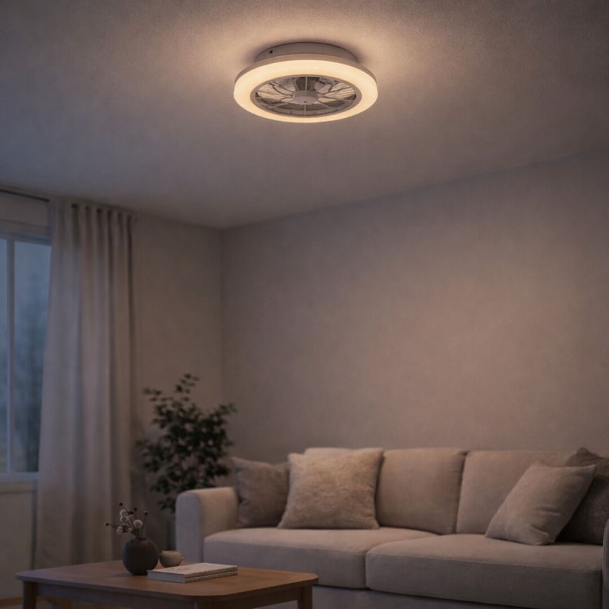 Rabalux - LED димируемо таванно осветително тяло с вентилатор LED/24W/230V 3000-6500K + дистанционно управление