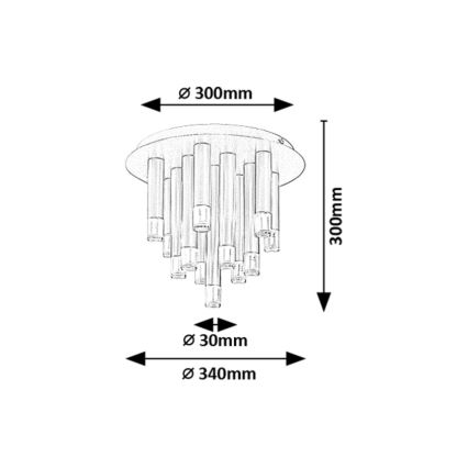 Rabalux - Таванно осветително тяло 13xG9/5W/230V, черно, Ø 34 см