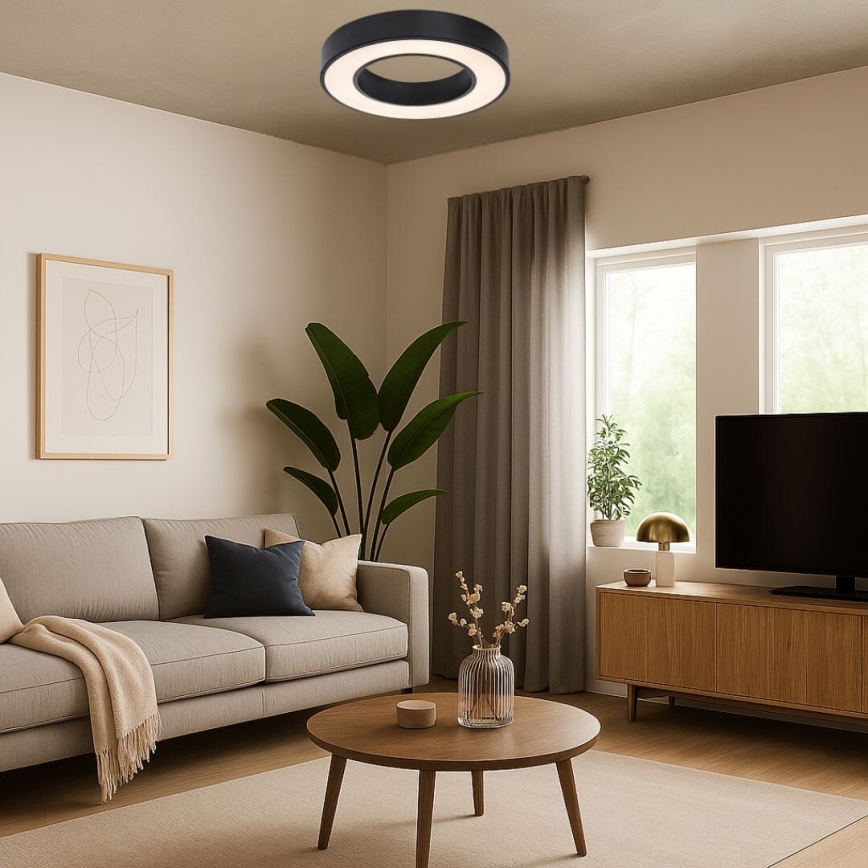 Rabalux - LED таванно осветително тяло LED/24W/230V 3000/4000/6500K Ø 40 см, черно
