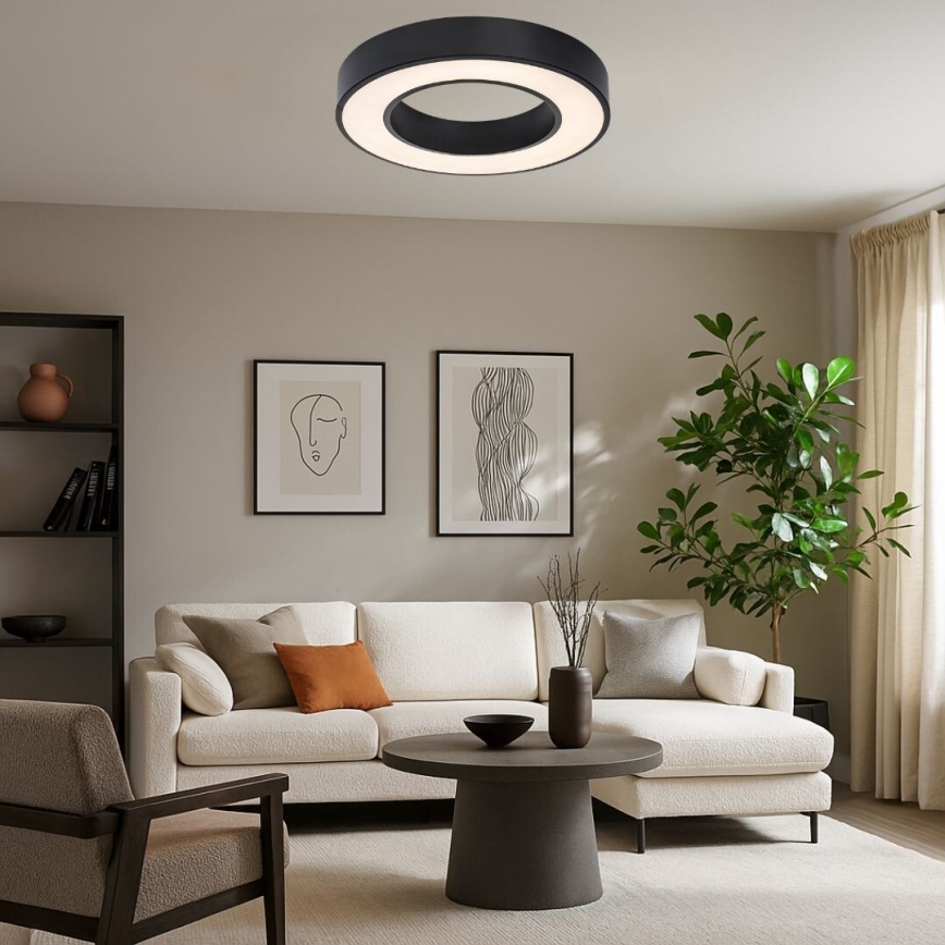 Rabalux - LED таванно осветително тяло с възможност за димиране LED/45W/230V 3000-6500K Ø 60 см черно + дистанционно управление