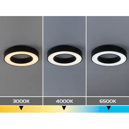 Rabalux - LED таванно осветително тяло с възможност за димиране LED/45W/230V 3000-6500K Ø 60 см черно + дистанционно управление