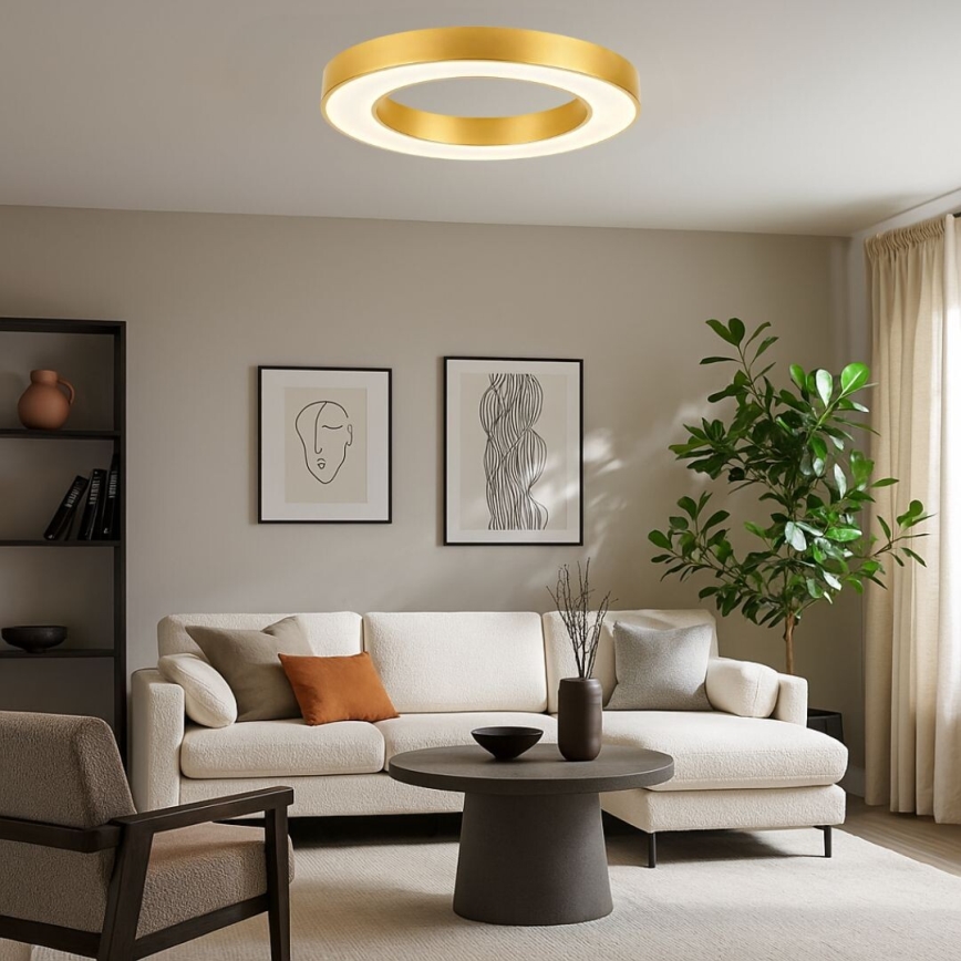 Rabalux - Димируемо LED таванно осветително тяло LED/45W/230V 3000-6500K Ø 60 cm златисто + дистанционно управление