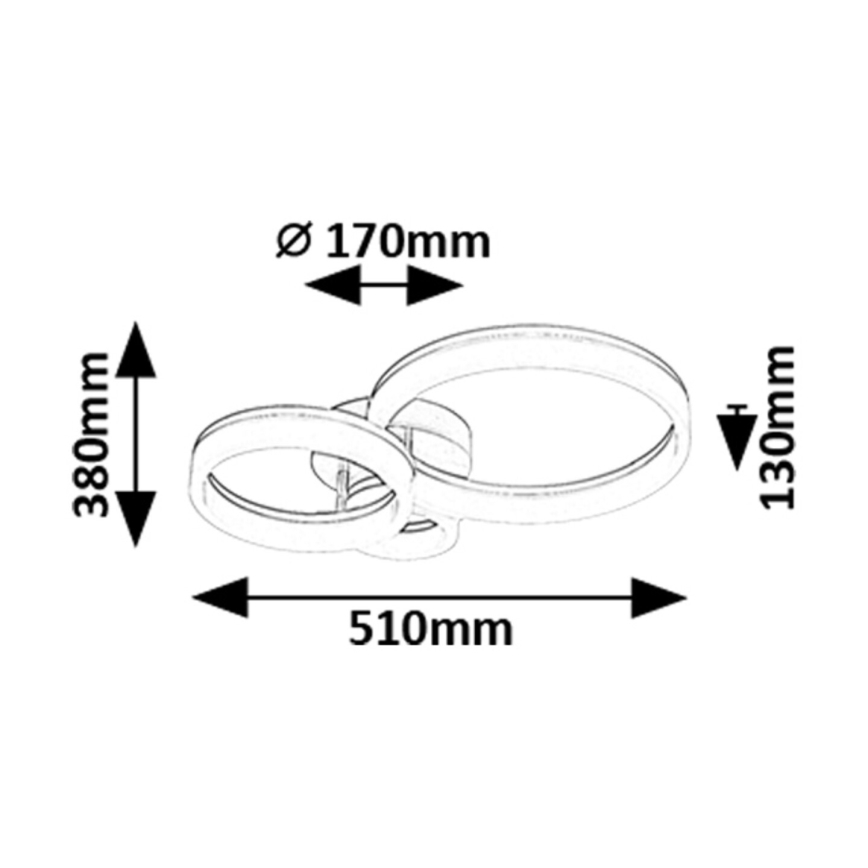 Rabalux - LED таванно осветително тяло LED/24W/230V 3000/4000/6500K 38x51 см матов хром