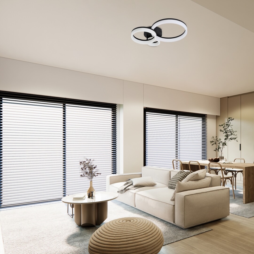 Rabalux - LED Плафониера LED/24W/230V 3000/4000/6500K черен 38x51 см