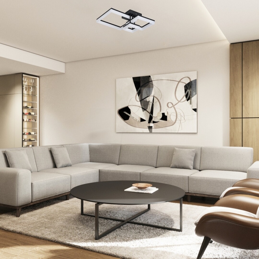 Rabalux - LED Плафониера LED/22W/230V 3000/4000/6500K черен 47x47 см