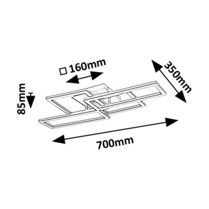 Rabalux - димируемо LED таванно осветително тяло LED/40W/230V 3000-6500K 35x70 cm + дистанционно управление
