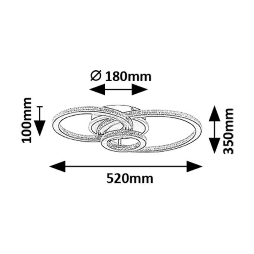 Rabalux - Димируемо LED таванно осветително тяло LED/40W/230V 3000-6500K + дистанционно управление 35x52 см