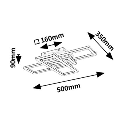 Rabalux - LED таванно осветително тяло с регулируема яркост LED/40W/230V 3000-6500K + дистанционно управление 35x50 cm