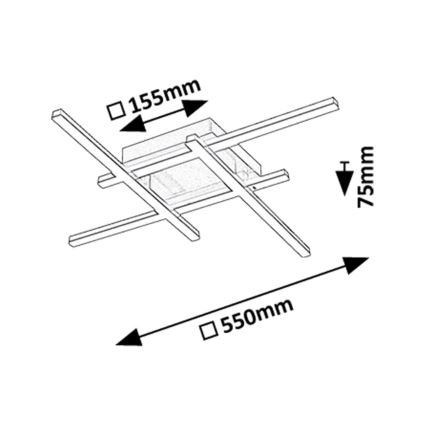 Rabalux - LED таванно осветително тяло LED/24W/230V 4000K 55x55 cm