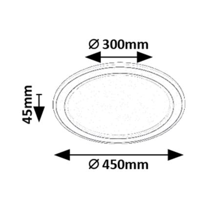 Rabalux - LED RGB Димируем плафон LED/22W/230V 3000-6500K + дистанционно управление