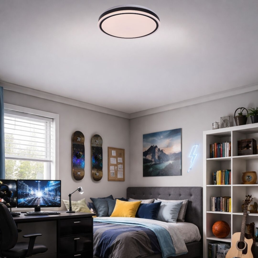Rabalux - Димируемо таванно LED осветително тяло LED/20W/230V 3000-6500K диаметър 38,5 cm черно + дистанционно управление