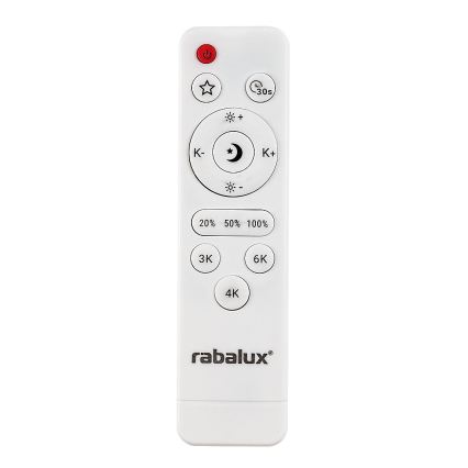Rabalux - Димируемо таванно LED осветително тяло LED/20W/230V 3000-6500K диаметър 38,5 cm черно + дистанционно управление