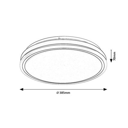 Rabalux - Димируемо таванно LED осветително тяло LED/20W/230V 3000-6500K диаметър 38,5 cm черно + дистанционно управление