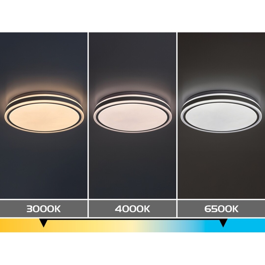 Rabalux - LED димируем таванен плафон LED/23W/230V 3000-6500K диаметър 38,5 cm черен + дистанционно управление