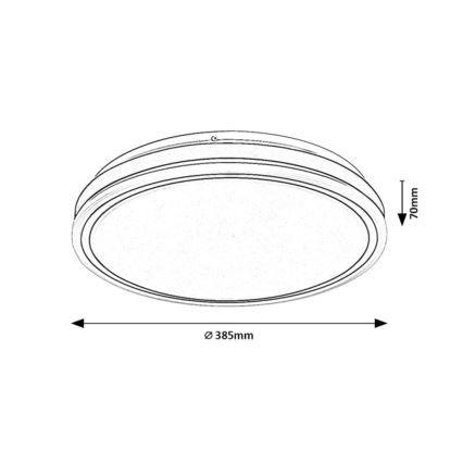 Rabalux - LED димируем таванен плафон LED/23W/230V 3000-6500K диаметър 38,5 cm черен + дистанционно управление