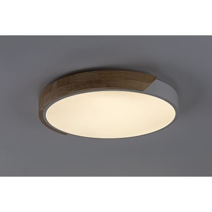 Rabalux - LED таванно осветително тяло LED/24W/230V 3000K бяло/дъб, диаметър 41 см